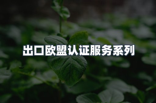 出口欧盟认证服务